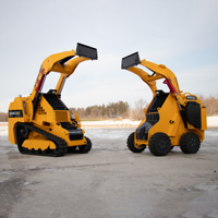 Mini skidsteer with locking bar