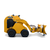 Mini skidsteer with snow blade