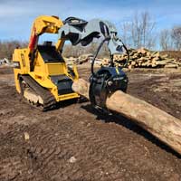 log grapple in action shot