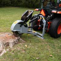 tractor mounted 3p24 stump grinder working