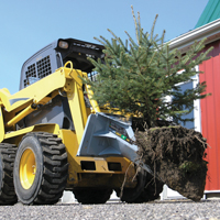 Baumalight skidsteer scoop moving tree