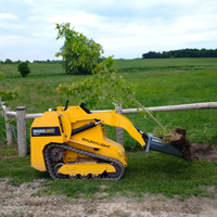 Tree scoop for mini skidsteer