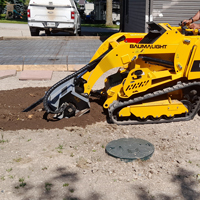 trencher on trl620y mini skidsteer