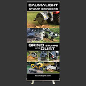 stump grinder english banner stand