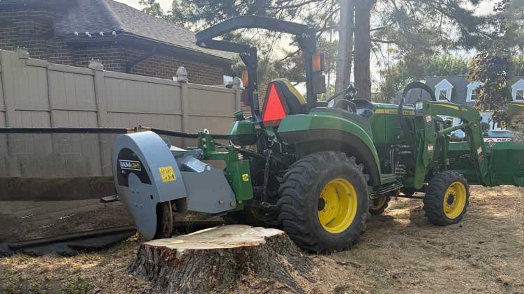1p34 stump grinder before action