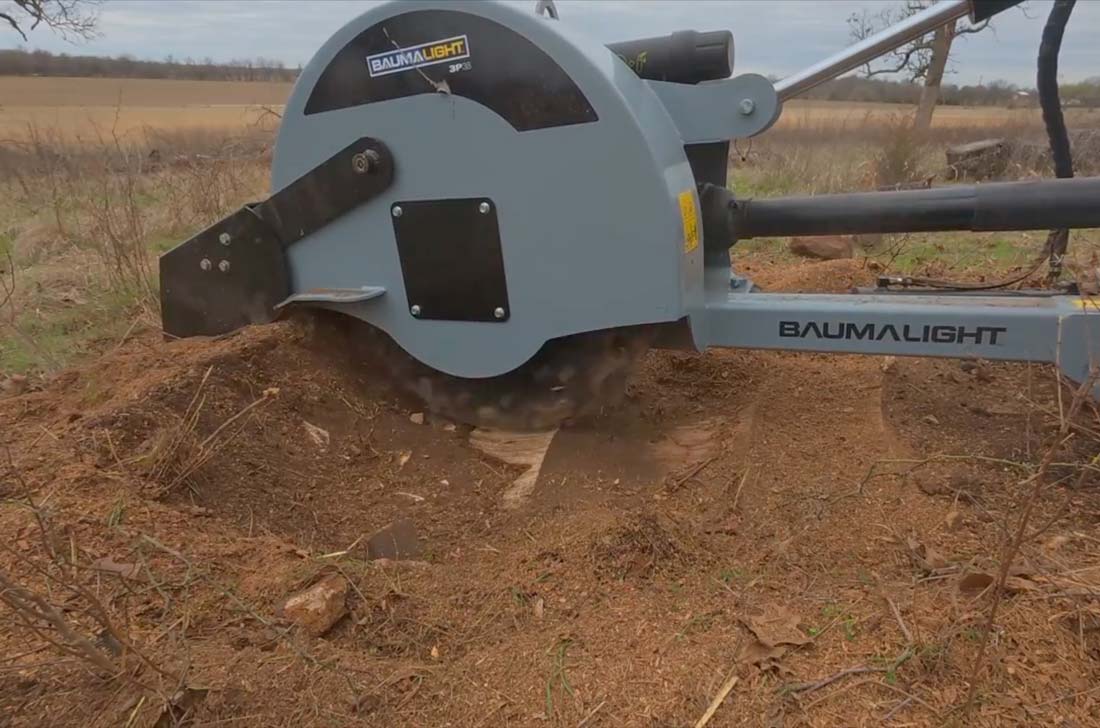 Baumalight 3P38 Stump Grinder Wheel in Action Close-Up