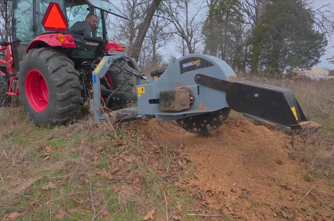 Baumalight 3P38 Stump Grinder Attachment in Action