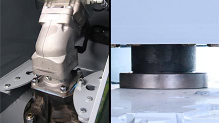 Blade mounted on heavy duty bearing support