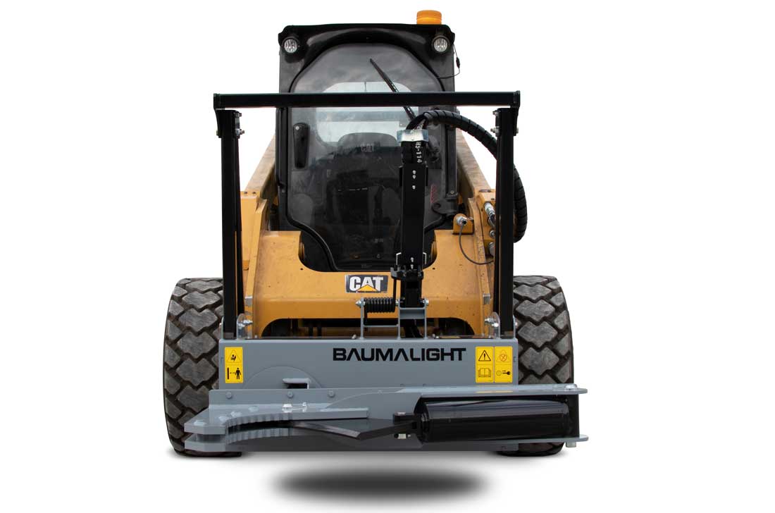 ISR512 treeshear on CAT wheeled skidsteer
