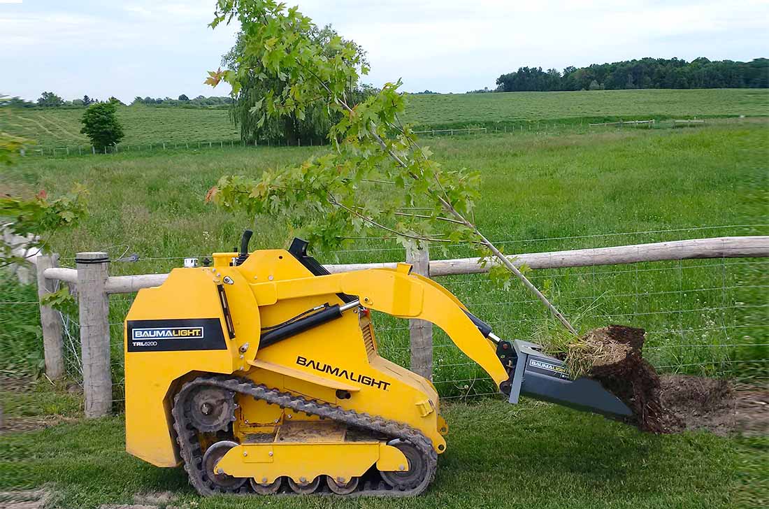 Tree scoop for mini skidsteer