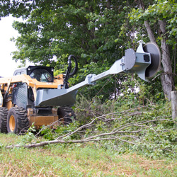 HSM513 Manual Rotation Tree Saw with Extended Boom for Skidsteers
