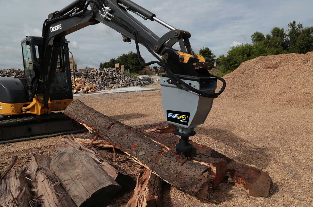Baumalight RSX380 log splitter for excavator