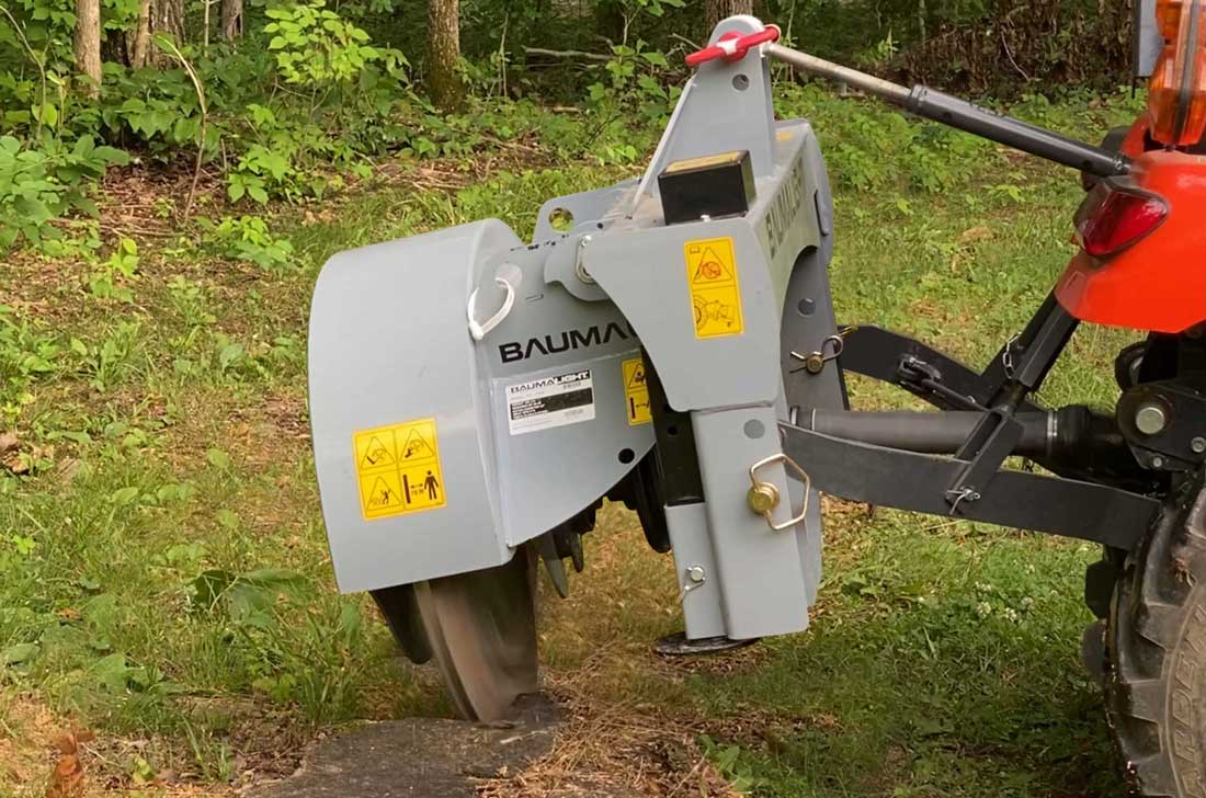 1P24 stump grinder mounted on tractor