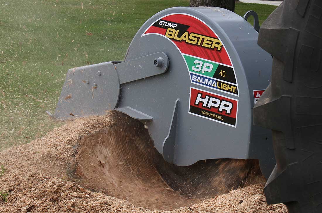 Stump grinding with tractor 3P40
