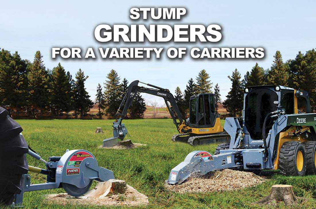 Stump grinders on display for variety of carriers
