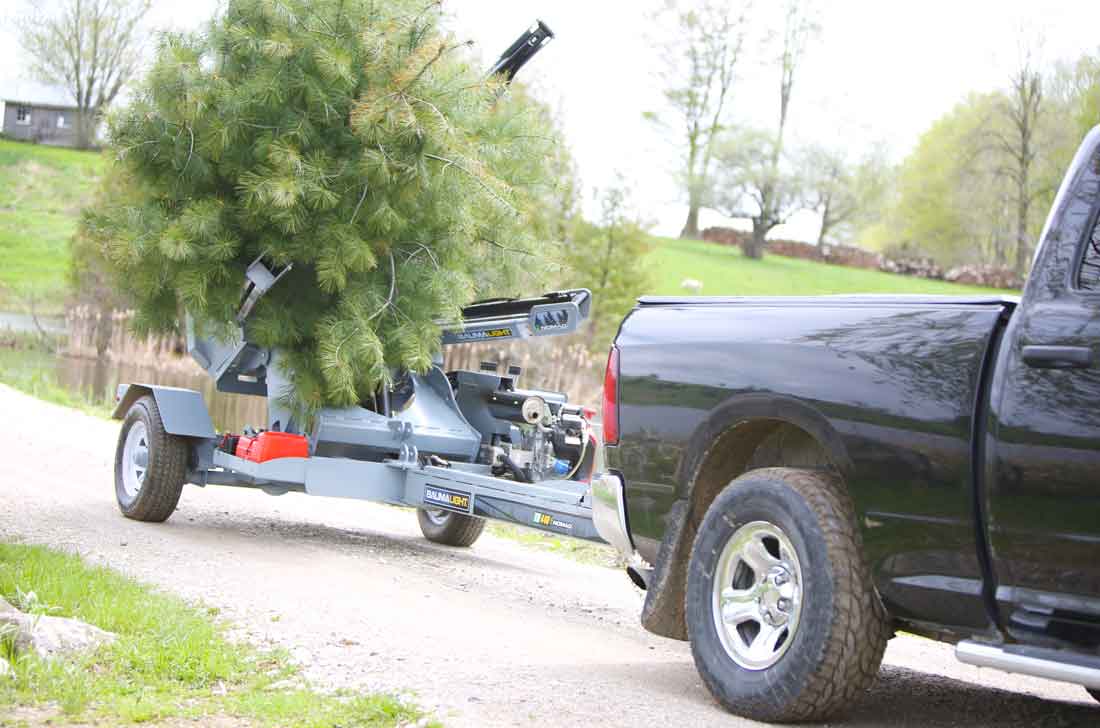 Baumalight 40 inch tree spade on trailer