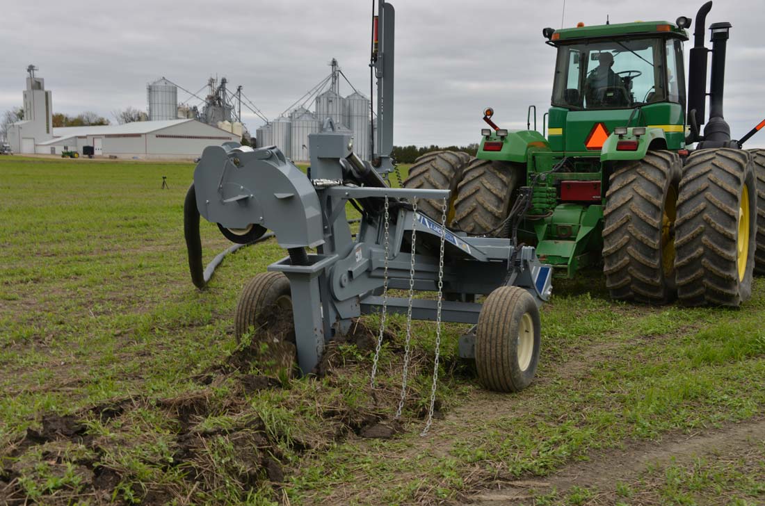 John deere tractor drainage plow
